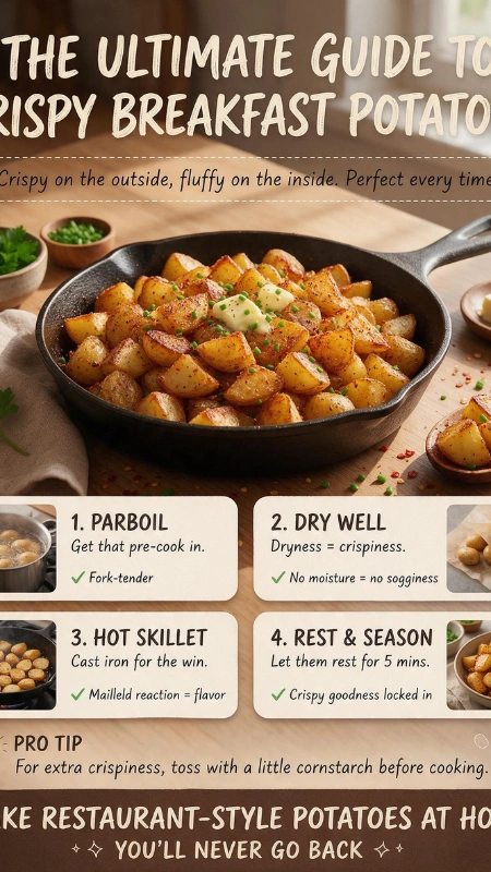 - Crispy homemade breakfast potatoes served on a plate
