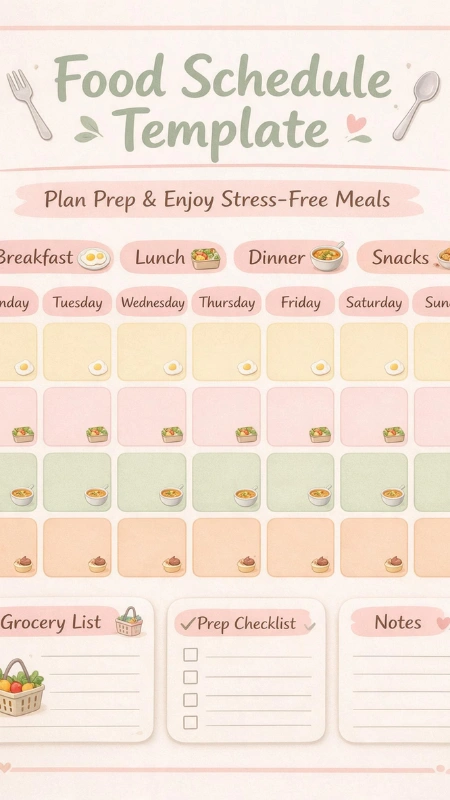 food schedule template