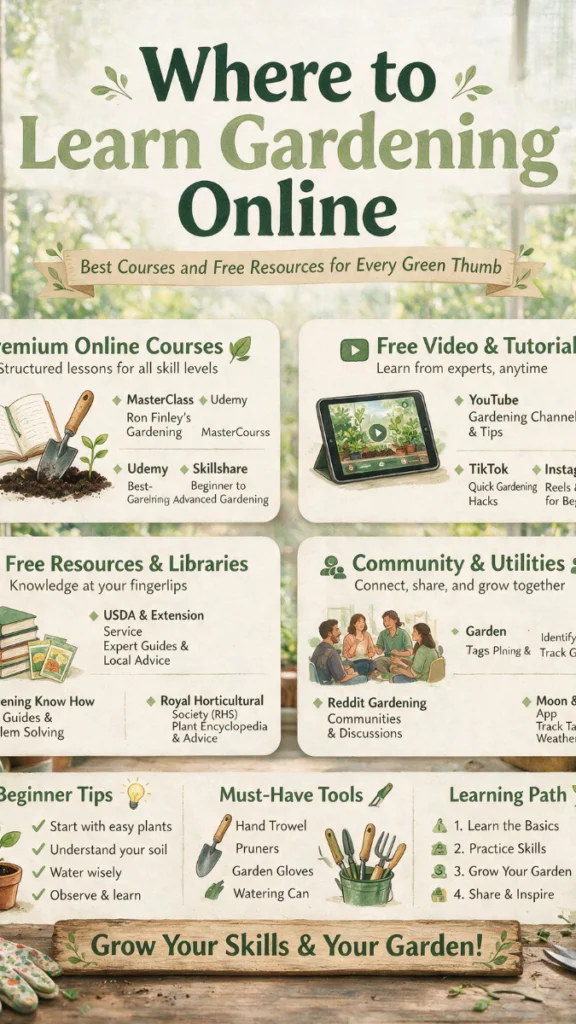 where to learn gardening online