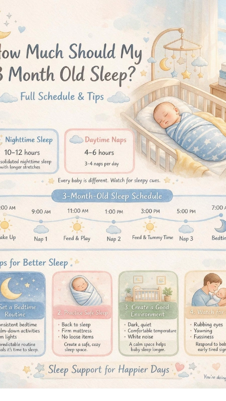 how much should my 3 month old sleep