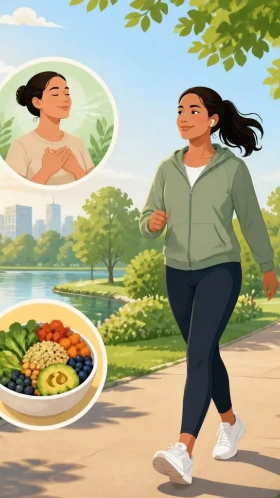 Person preparing a balanced meal with fresh vegetables as part of a healthy daily routine