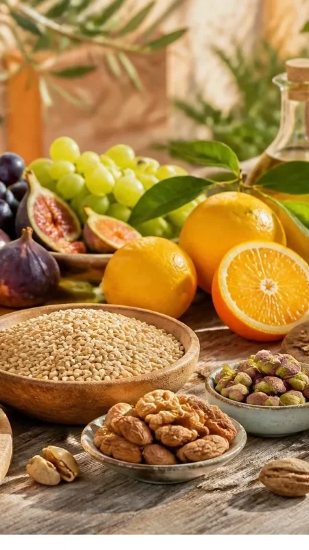Seven-day Mediterranean meal plan with breakfast, lunch, dinner, and snack ideas