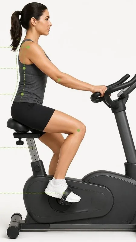 Person exercising on a stationary bike indoors